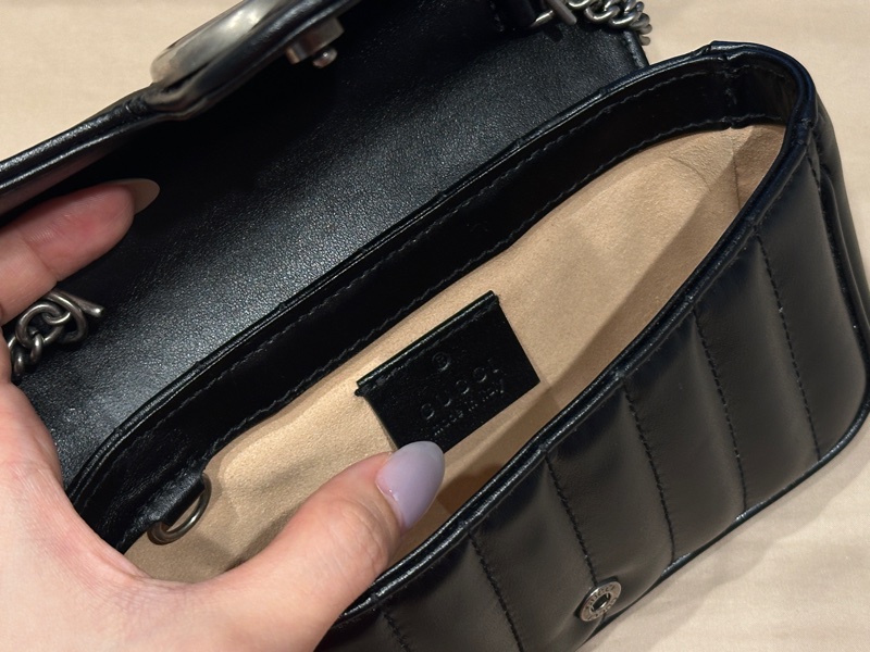 Gucci Marmont supermini 馬蒙 黑銀 牛皮-5