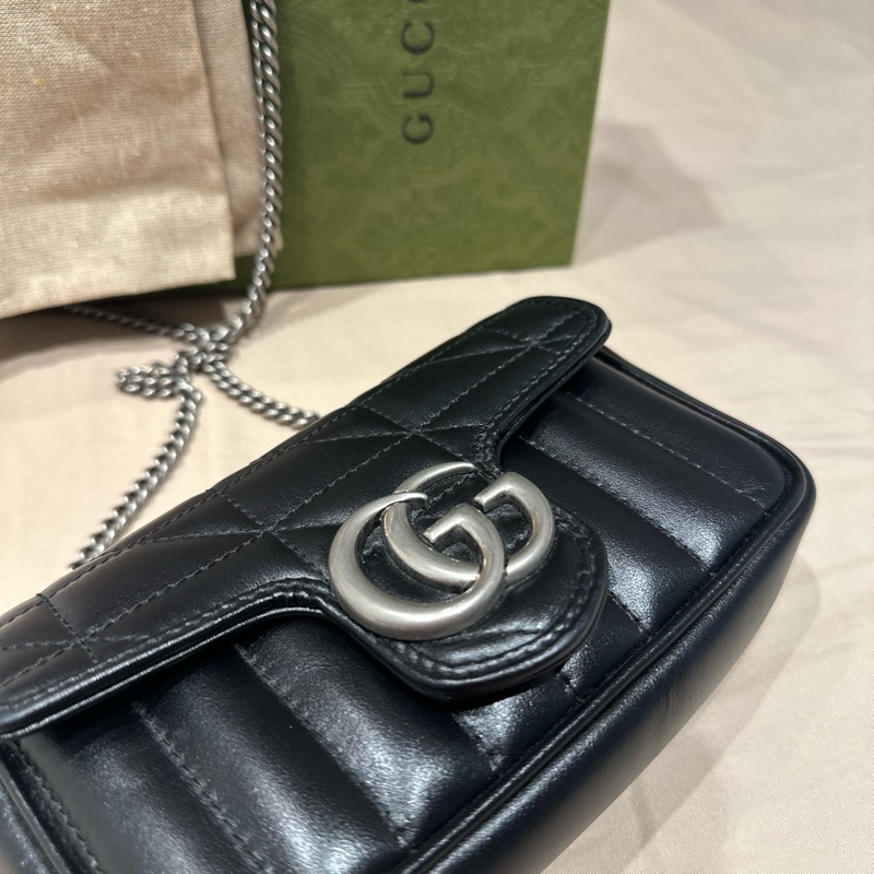 Gucci Marmont supermini 馬蒙 黑銀 牛皮-11