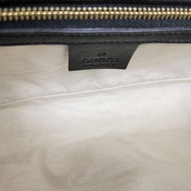 Gucci古馳 Marmont26 焦糖米黑拼色全皮 肩背包 斜背包-8