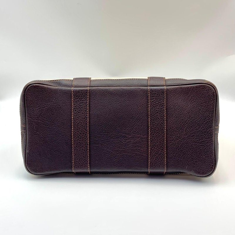 Hermes Garden Party 36 米色帆布拼皮-3