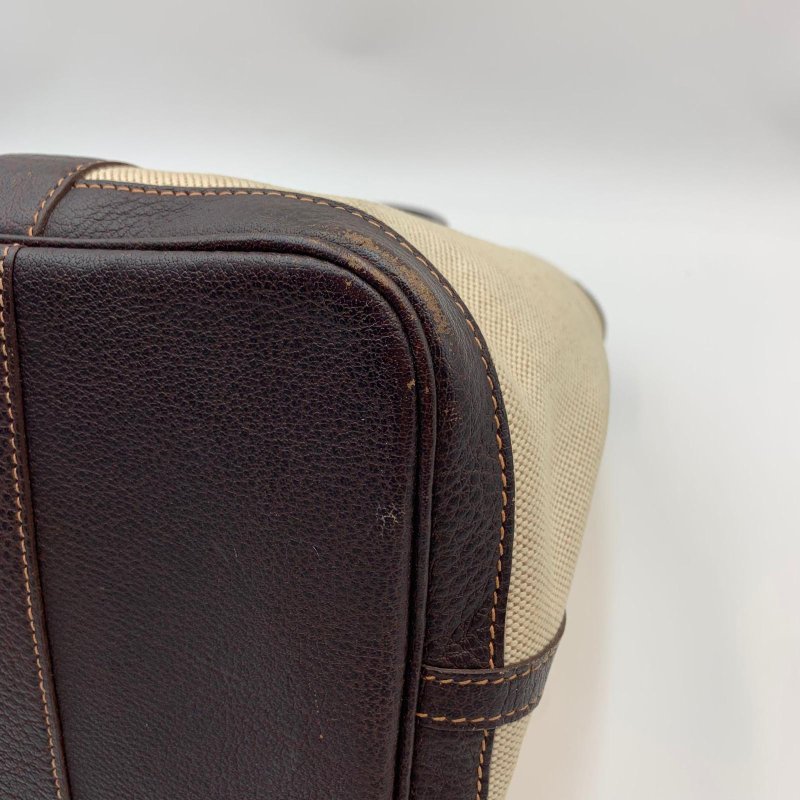 Hermes Garden Party 36 米色帆布拼皮-8