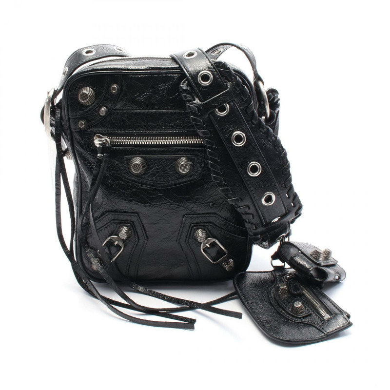 BALENCIAGA 單肩包斜背包 719065210KR1000 皮革 黑色 全新 女款-0