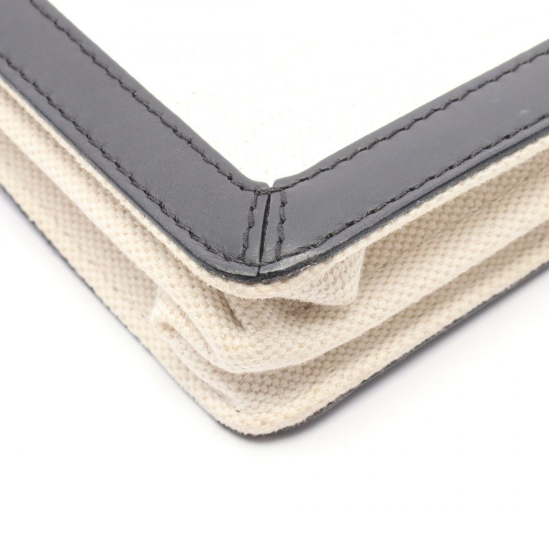 BALENCIAGA 海軍藍 Pochette 單肩包 339937 帆布皮革米色黑色二手-6