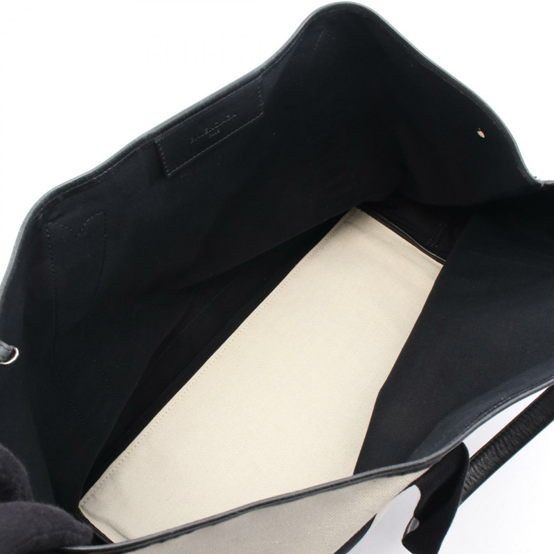 BALENCIAGA 海軍藍 CABAS M 手提包 339936 帆布皮革 白色 黑色 二手 女士-2