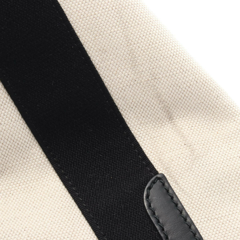 BALENCIAGA 海軍藍 CABAS M 手提包 339936 帆布皮革 白色 黑色 二手 女士-12