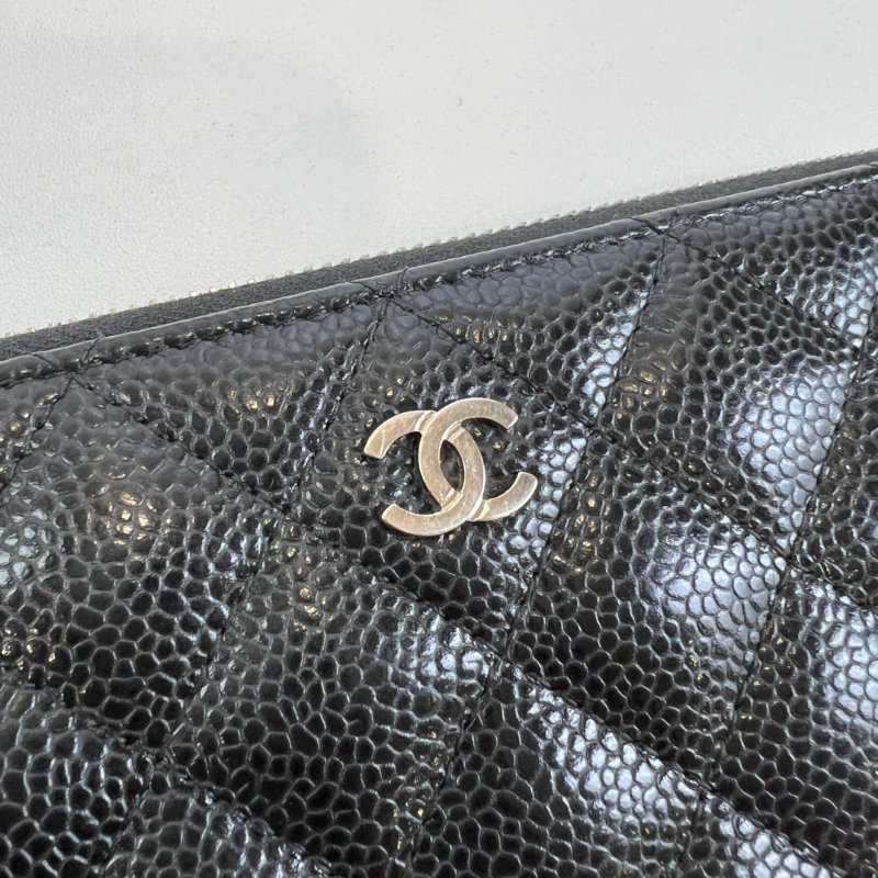 CHANEL 23開 黑銀荔枝ㄇ拉長夾-7