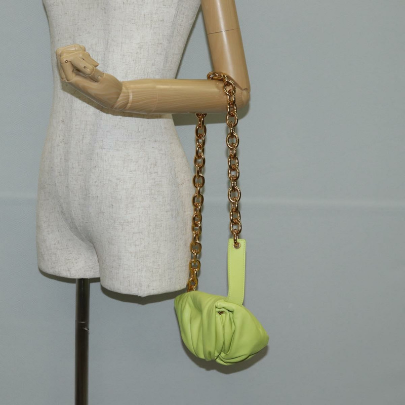 【日本直送】BOTTEGA VENETA 鏈條單肩包 皮革 金色 青檸綠 正品 133411V-22