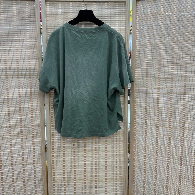 Loewe 25ss藍色植絨logo蝙蝠袖短袖T卹 做舊暈染前短後長落肩款圓領tee-1