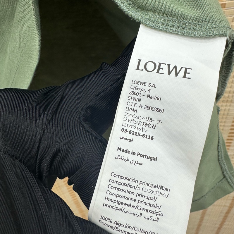 Loewe 25ss藍色植絨logo蝙蝠袖短袖T卹 做舊暈染前短後長落肩款圓領tee-2