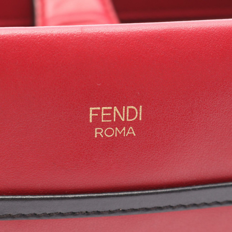 FENDI RUNAWAY 小號單肩包 8BH344 皮革 紅色 黑色 二手 女士-3