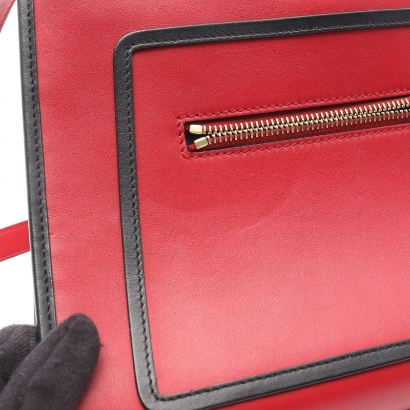 FENDI RUNAWAY 小號單肩包 8BH344 皮革 紅色 黑色 二手 女士-4