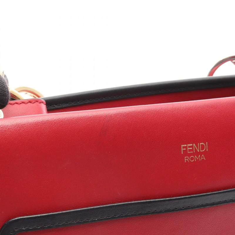FENDI RUNAWAY 小號單肩包 8BH344 皮革 紅色 黑色 二手 女士-5