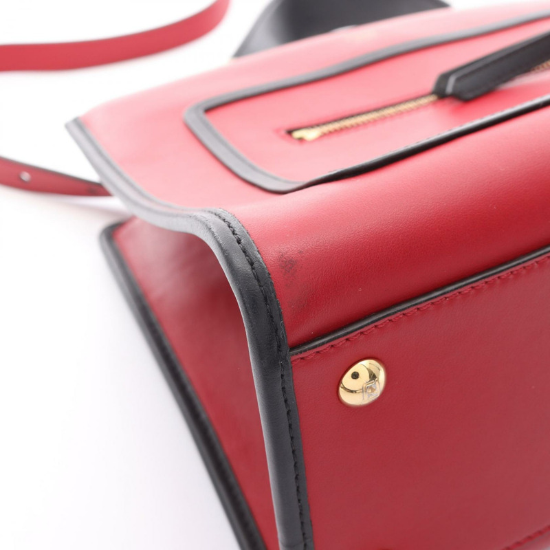 FENDI RUNAWAY 小號單肩包 8BH344 皮革 紅色 黑色 二手 女士-6