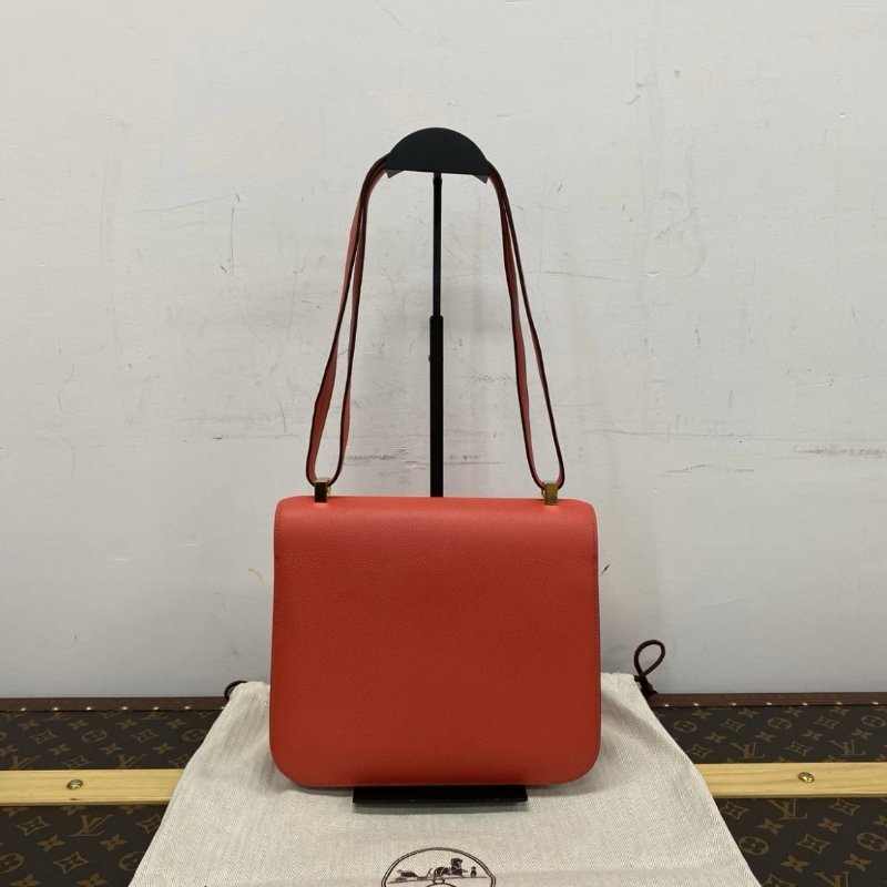 HERMES 康康24齋普洱色粉金扣肩背斜背包 24*18.5*6 98新配件盒子塵袋購證-5
