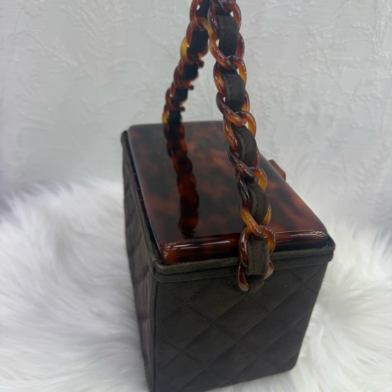 Chanel Vintage Tortoise Box Bag-3