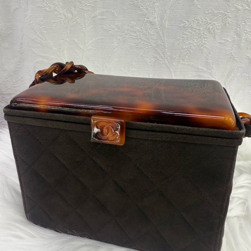 Chanel Vintage Tortoise Box Bag-5