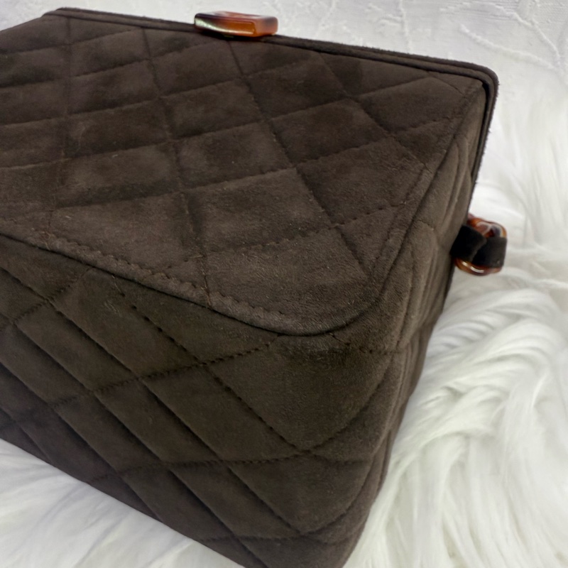 Chanel Vintage Tortoise Box Bag-7