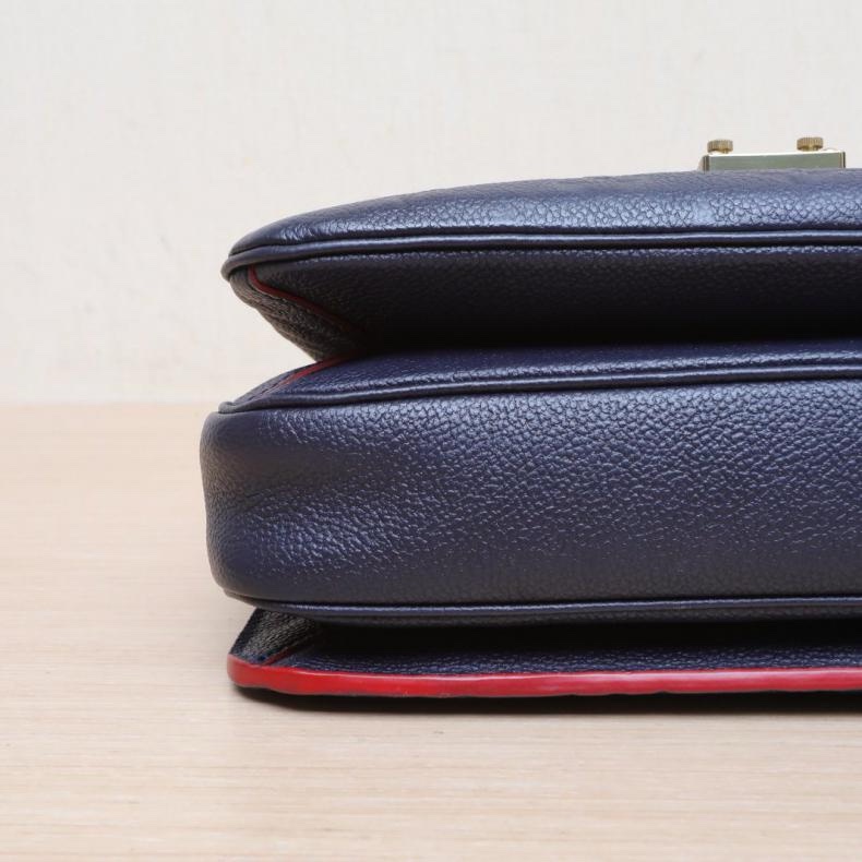 LOUIS VUITTON(路易威登) Metis Pochette 郵差包 墨藍色  金扣 2018 老花壓紋-3