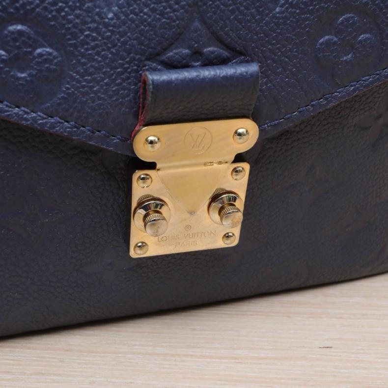 LOUIS VUITTON(路易威登) Metis Pochette 郵差包 墨藍色  金扣 2018 老花壓紋-5