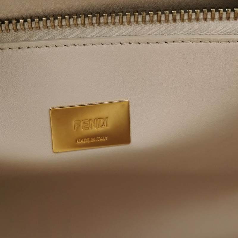 Fendi Peekaboo 躲貓貓 大號 牛皮 純色 扭鎖 手提包-7