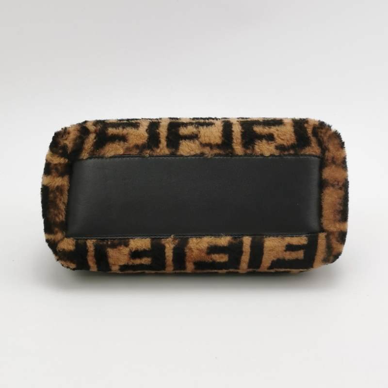 Fendi Peekaboo 躲貓貓 迷你 羊皮 雙F 老花 扭鎖 斜 斜背包 肩背包-5