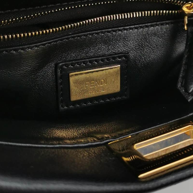 Fendi Peekaboo 躲貓貓 迷你 羊皮 雙F 老花 扭鎖 斜 斜背包 肩背包-6