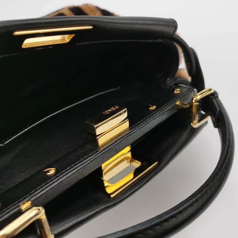 Fendi Peekaboo 躲貓貓 迷你 羊皮 雙F 老花 扭鎖 斜 斜背包 肩背包-7