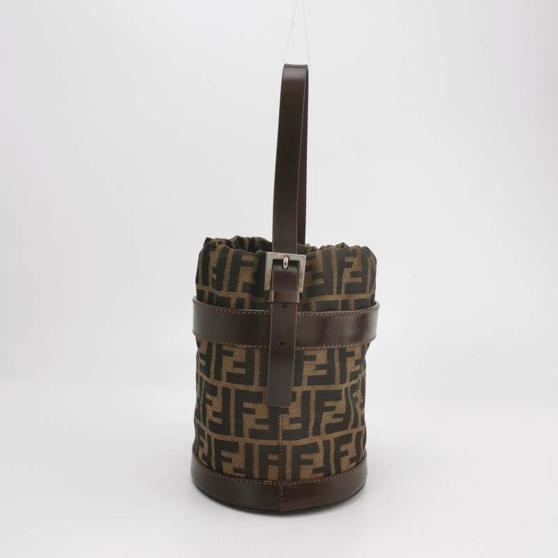 Fendi 牛皮 尼龍布 雙F 老花 手提包-3