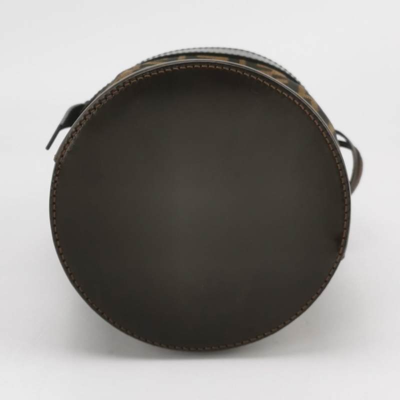 Fendi 牛皮 尼龍布 雙F 老花 手提包-5