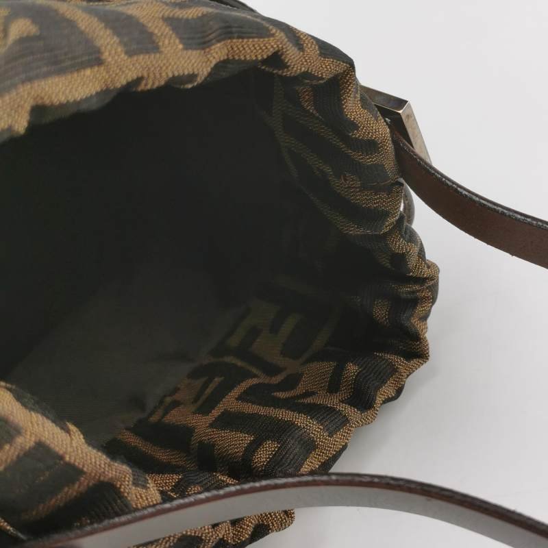 Fendi 牛皮 尼龍布 雙F 老花 手提包-6