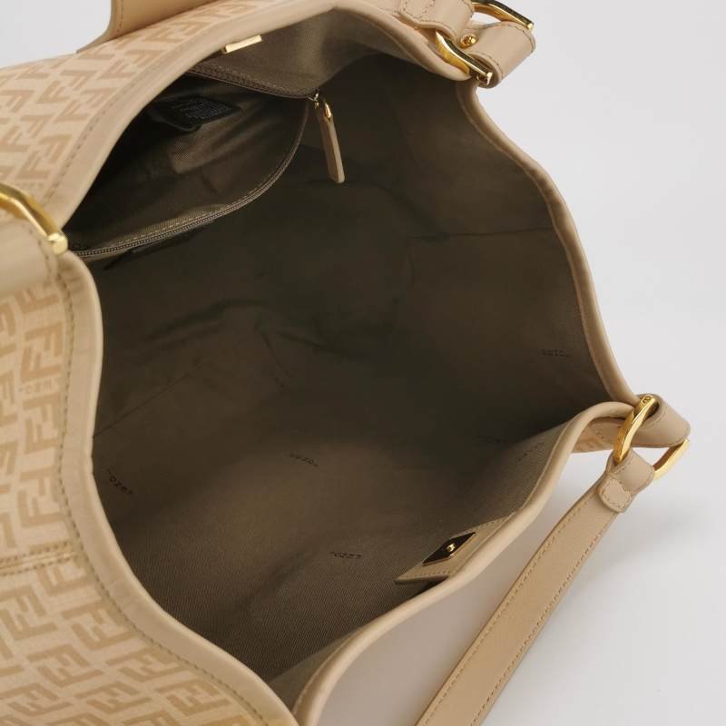 Fendi 牛皮 雙F 老花 金屬扣 單肩包-7