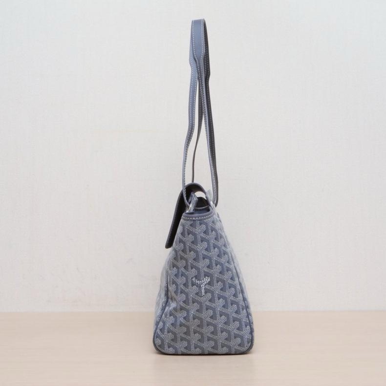 GOYARD(高雅德) Rouette 翻蓋 Tote 小號 31 灰色 PVC 銀扣-1