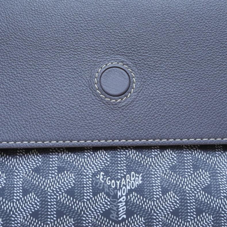 GOYARD(高雅德) Rouette 翻蓋 Tote 小號 31 灰色 PVC 銀扣-5