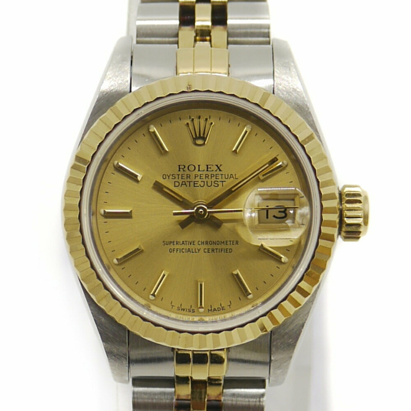 ROLEX 勞力士 Datejust 69173 C 自動金色錶盤女士手錶-0