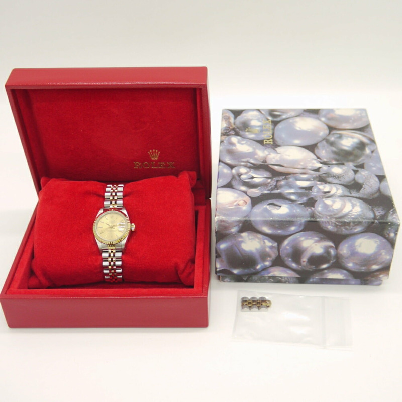 ROLEX 勞力士 Datejust 69173 C 自動金色錶盤女士手錶-10