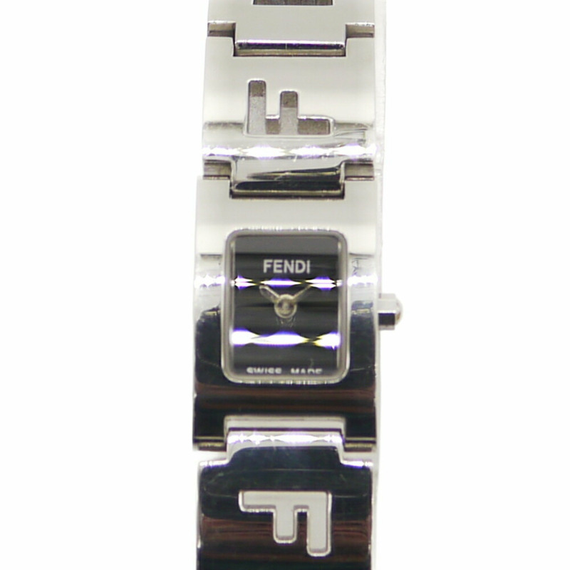 FENDI 3150L 方形石英女錶,黑色錶盤-0