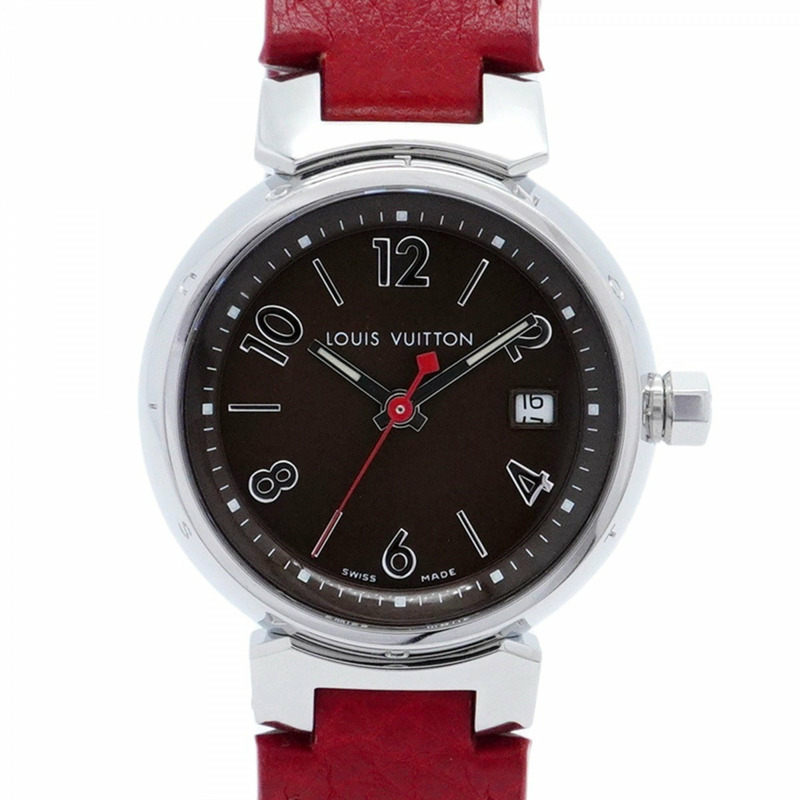Louis Vuitton Tambour Q1220 棕色錶盤女士手錶-0