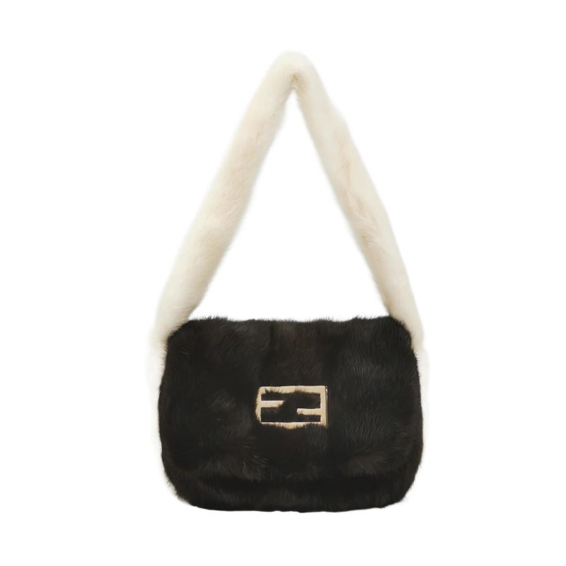 Fendi Baguette 法國包 毛絨 雙F扣環 單肩包-0