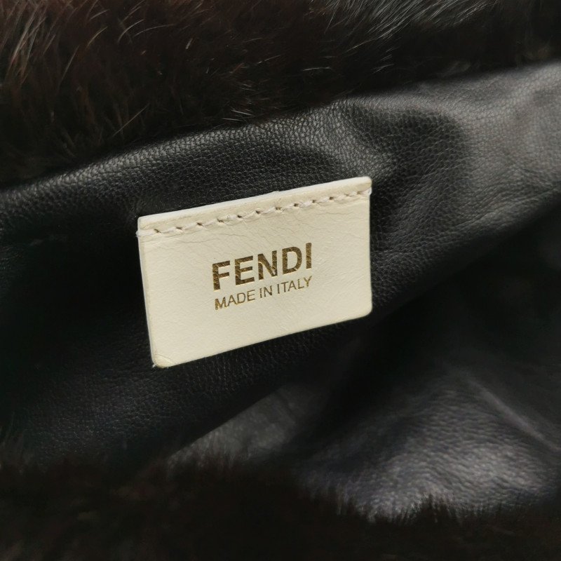 Fendi Baguette 法國包 毛絨 雙F扣環 單肩包-7