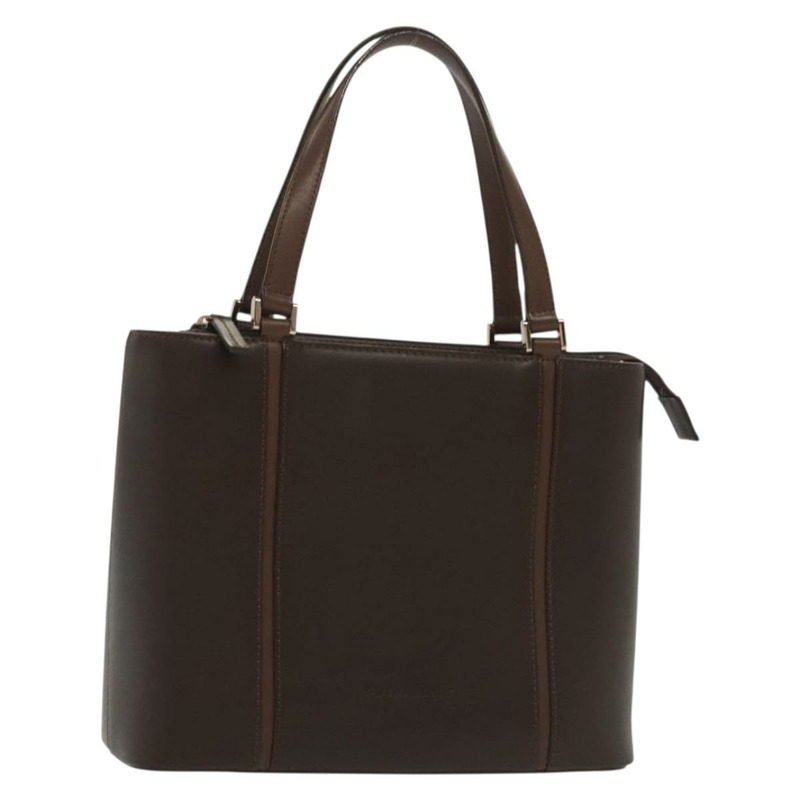 【日本直送】BURBERRY 手提包 皮革 深棕色 金色 正品 BA4719-0
