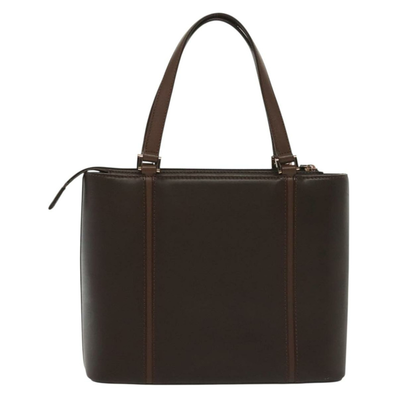 【日本直送】BURBERRY 手提包 皮革 深棕色 金色 正品 BA4719-1