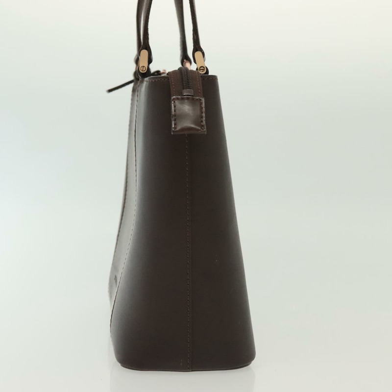 【日本直送】BURBERRY 手提包 皮革 深棕色 金色 正品 BA4719-2