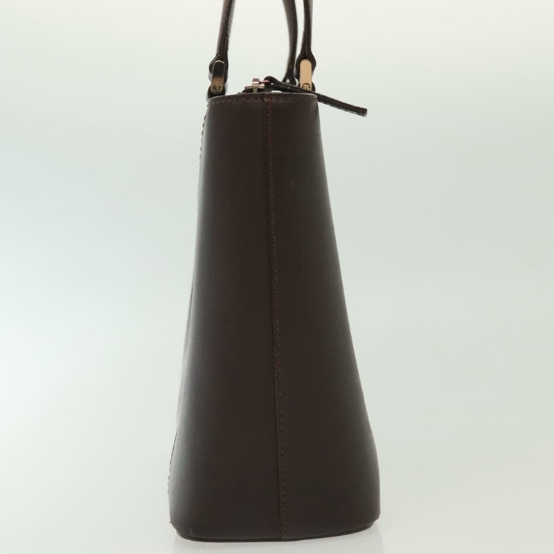 【日本直送】BURBERRY 手提包 皮革 深棕色 金色 正品 BA4719-3