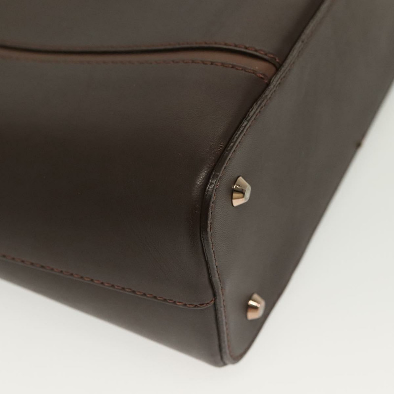 【日本直送】BURBERRY 手提包 皮革 深棕色 金色 正品 BA4719-8