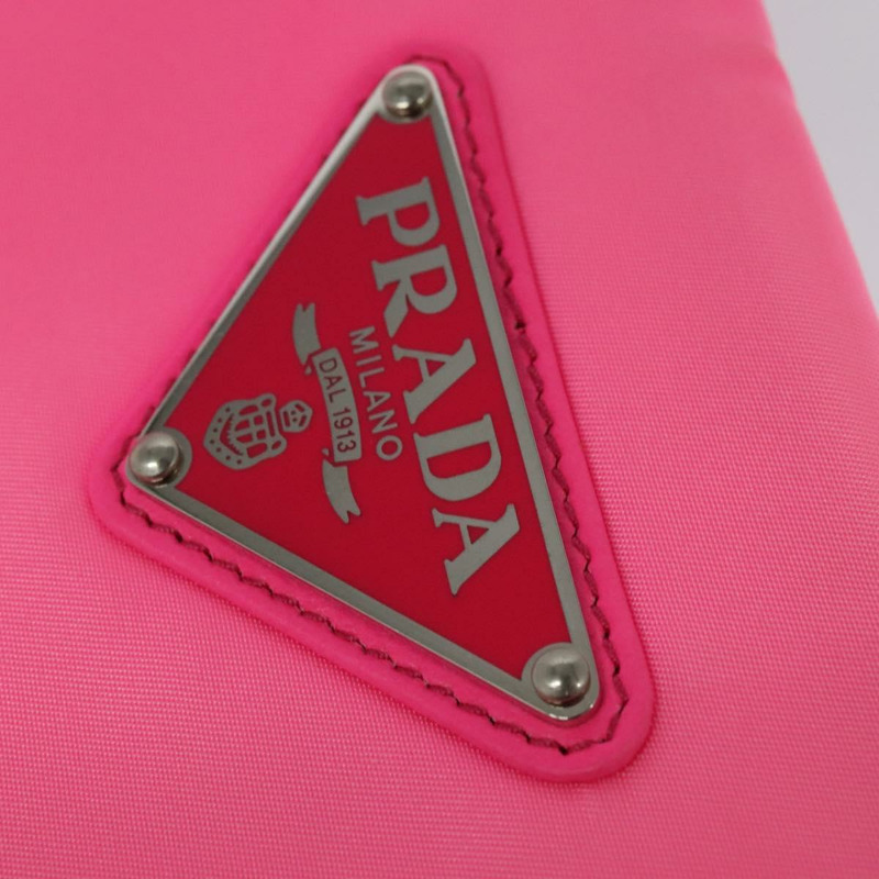 【日本直送】PRADA 鏈條手拿包 尼龍 粉紅色 正品 137210-16