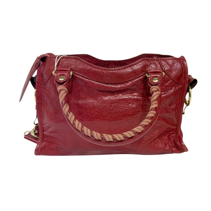 【美收精品】BALENCIAGA 紅色小CITY肩背包 3-793-1
