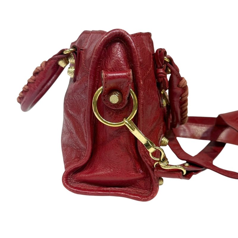 【美收精品】BALENCIAGA 紅色小CITY肩背包 3-793-2