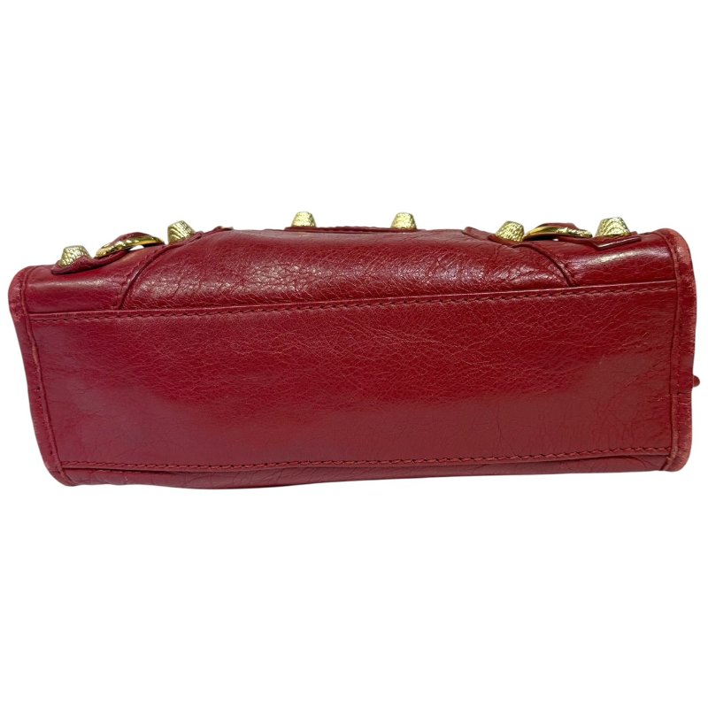【美收精品】BALENCIAGA 紅色小CITY肩背包 3-793-4