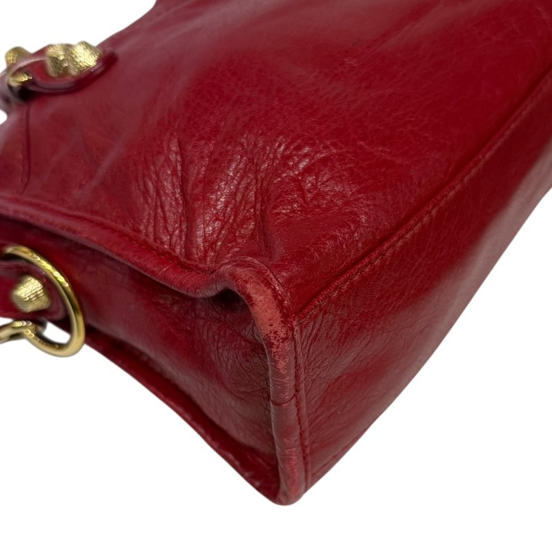 【美收精品】BALENCIAGA 紅色小CITY肩背包 3-793-8