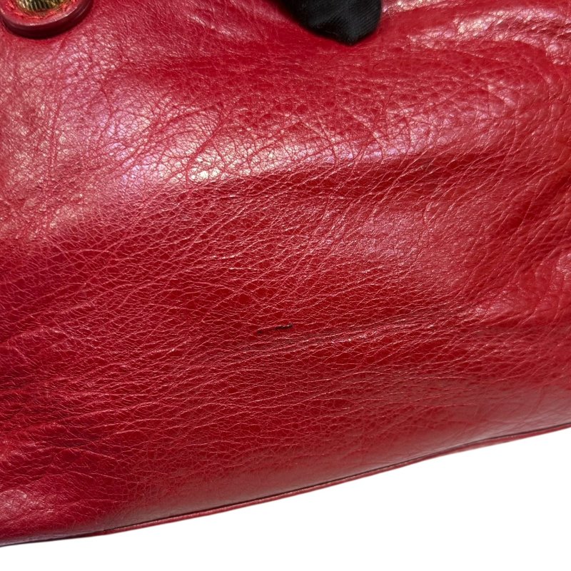 【美收精品】BALENCIAGA 紅色小CITY肩背包 3-793-9